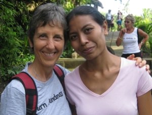 Brenda with Nyoman at Yayasan Widya Guna Orphanage.