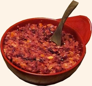 Rawsome Cranberry Relish: This relish is more than good to eat, it is good for you: wonderfully cleansing and a perfect accompaniment to the often-heavy foods we associate with Thanksgiving.